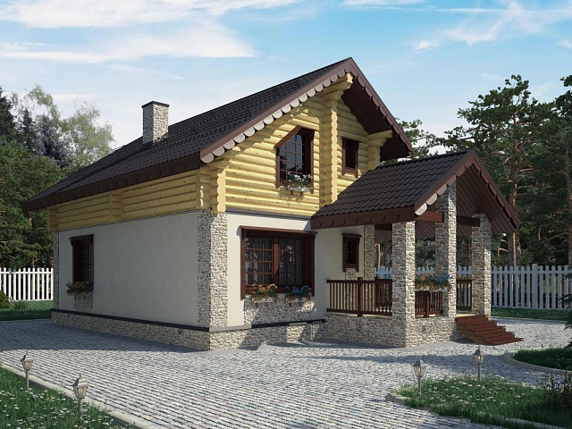 Комбинированные дома | Проекты домов из камня и дерева | Фото и цены на дома | Good Wood